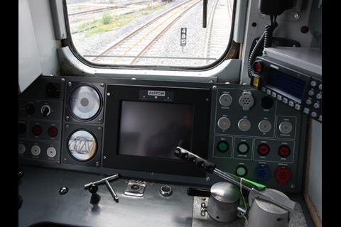 An Alstom ETCS Driver-Machine Interface and control panel is fitted in both cabs.